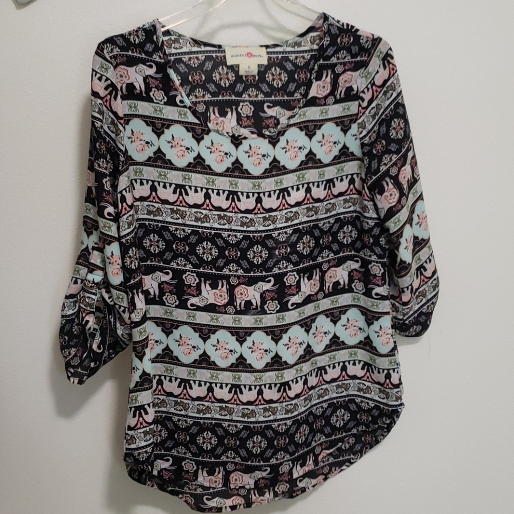 Wishful Park elephant print blouse